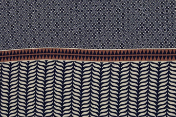 Viskose Webware "Molina", bienvenido colorido, Swafing, dunkelblau, natur, 0,5 m